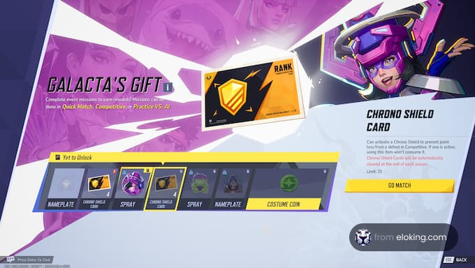 Galacta's Gift gameplay screen showcasing rewards and missions.