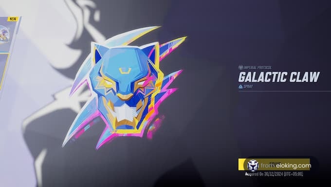 Colorful galactic claw spray design featuring a futuristic lion head.