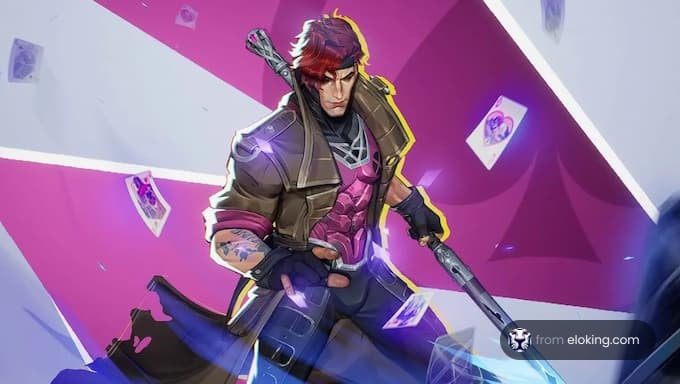 Gambit character art from a gaming scene