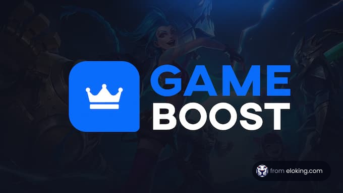 Game Boost logo with dynamic gaming background