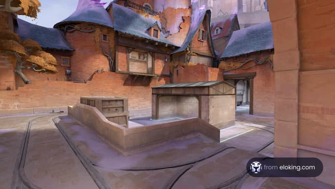 An engaging game environment featuring buildings with a unique design.