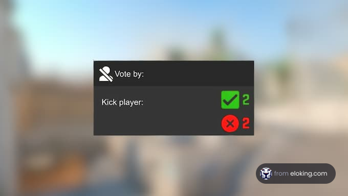Vote interface showing options to kick a player