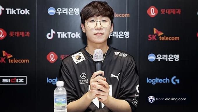 A gamer participating in an interview