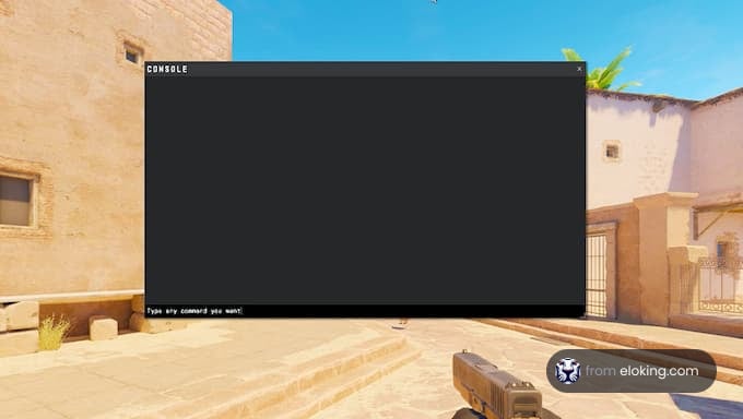 Screenshot of a gaming console interface on a desert map.