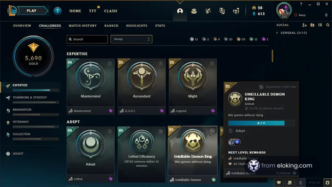 A screenshot of a gaming interface showing gameplay achievements and gold status