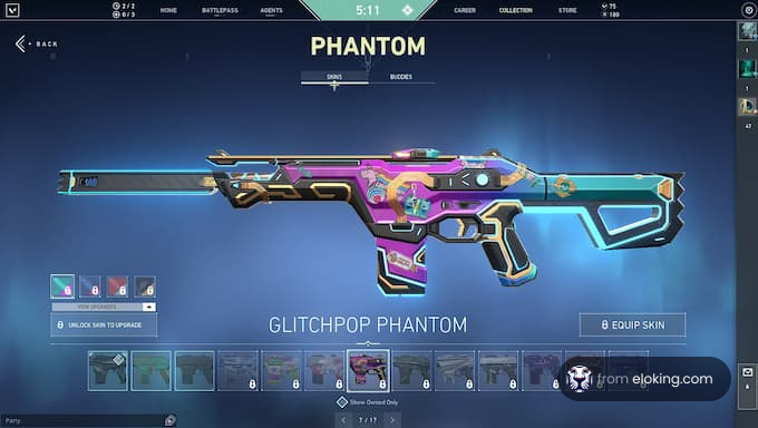 Colorful Glitchpop Phantom skin displayed in the game's interface