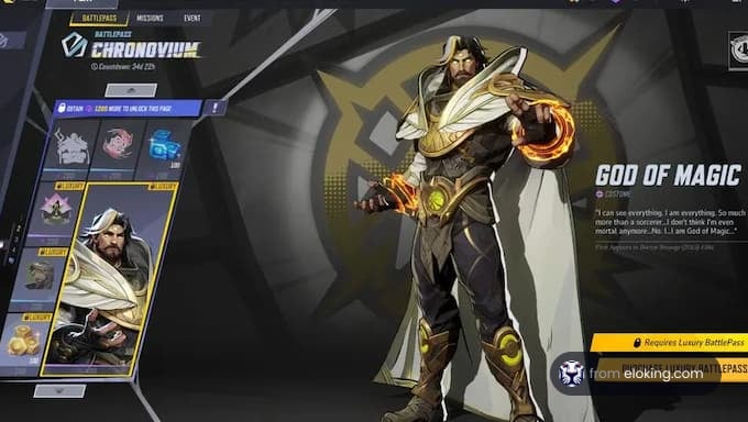 God of Magic character from Chronovim Battlepass