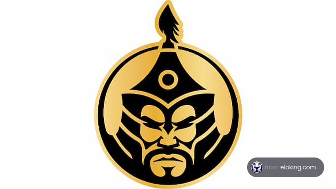 Golden warrior logo design
