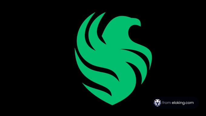 Stylized green phoenix logo