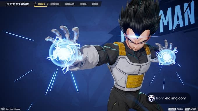 A hero character displaying energy powers