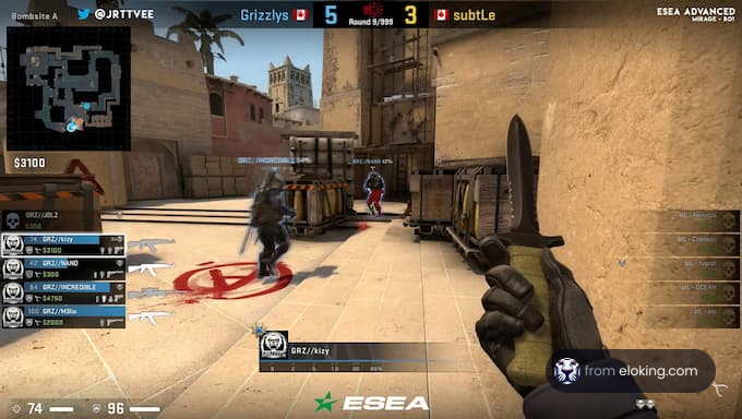 A screenshot of a CSGO match