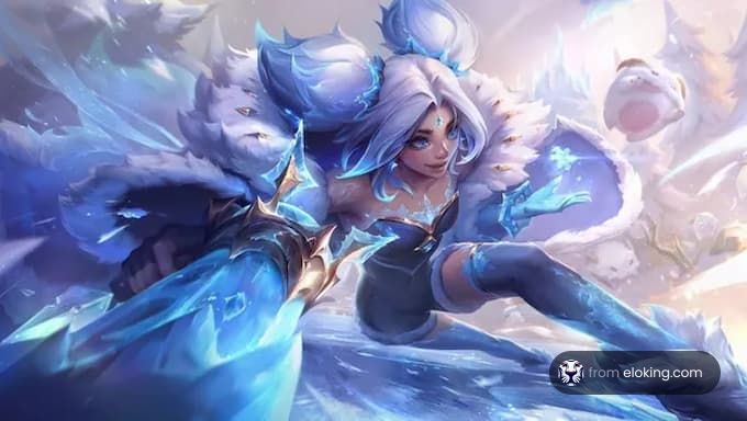 Character using ice magic in a fantasy setting