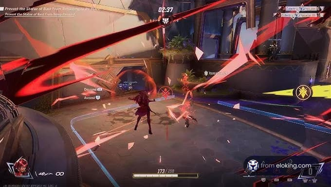Intense gaming action in a colorful arena