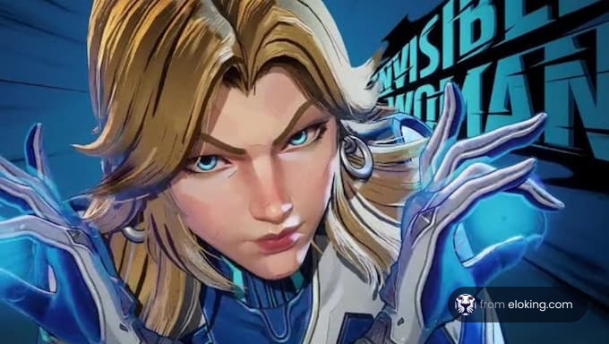 Invisible Woman showcasing her powers in digital art