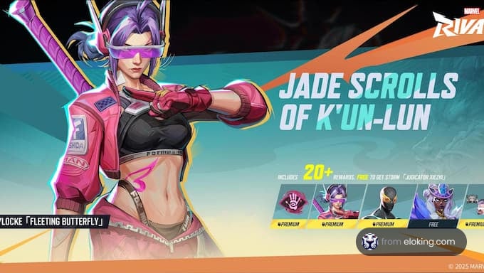 K'un-Lun jade ruļļi ar varoni dzīvīgā darbības pozā