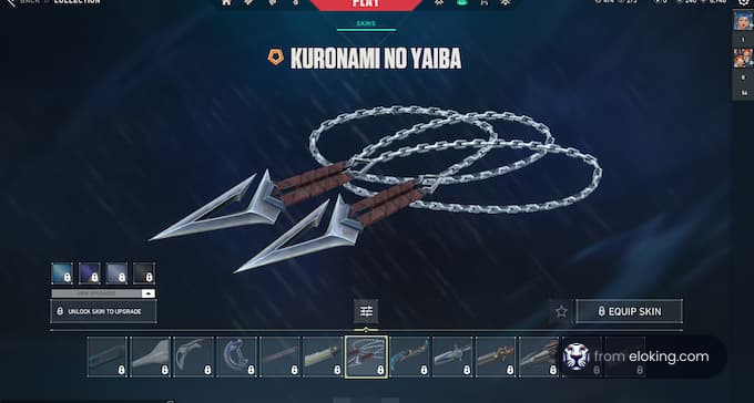 Kuronami No Yaiba chained daggers skin in video game interface