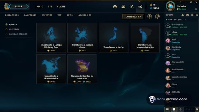 League of Legends account transfer options