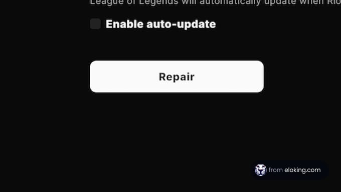 League of Legends auto-update repair settings