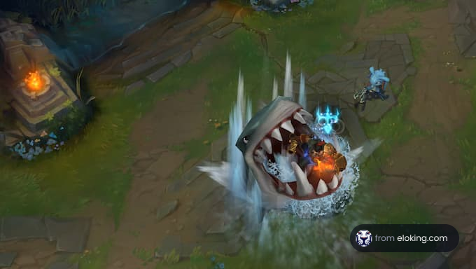A thrilling moment in League of Legends with a champion in action.