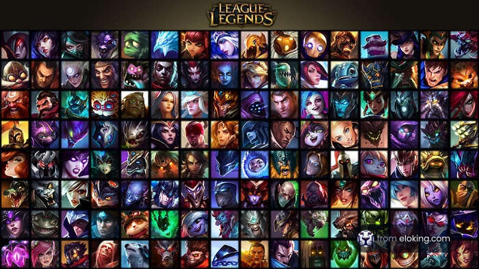 Collage of League of Legends champion portraits