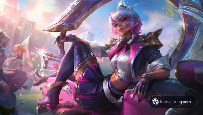 A stylish character from League of Legends showcasing vibrant colors and unique design.