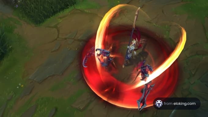Un personnage réalisant une action dans League of Legends.