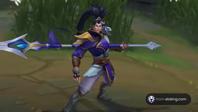 A League of Legends character holding a spear