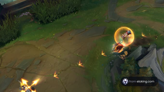 Action scene from League of Legends gameplay