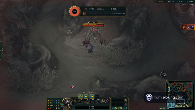 A character fighting a jungle monster in a League of Legends game