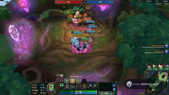 League of Legends gameplay featuring a team battle