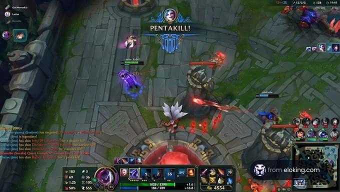 A thrilling moment in League of Legends with a pentakill