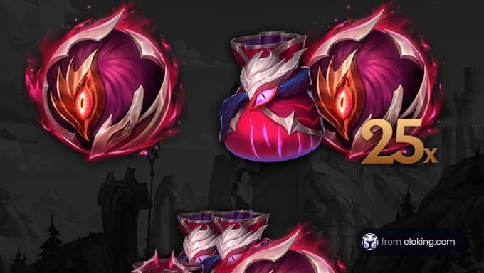 Pink orbs and sacks from League of Legends