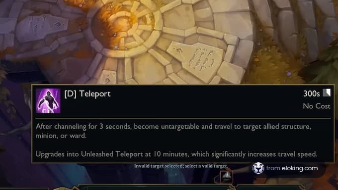 Description of the Teleport skill in League of Legends