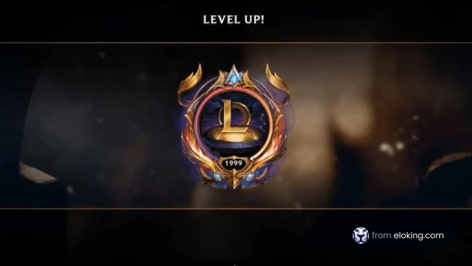 Gaming level-up badge with the letter D and 1999 displayed