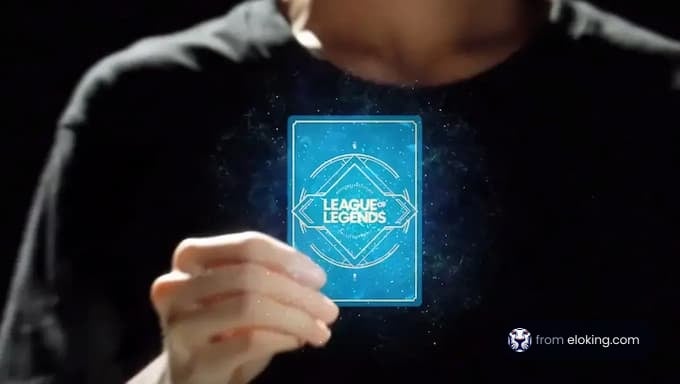 Person revealing a magical League of Legends card