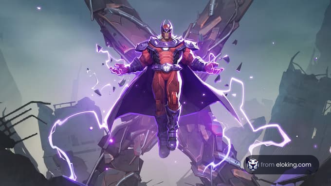 A dynamic superhero artwork featuring a character with electric powers.