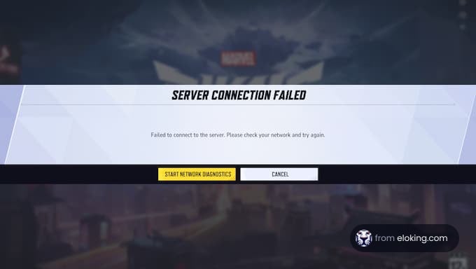 Server connection failed message in a Marvel game