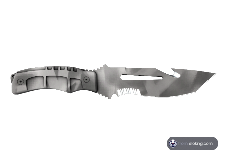 Modern tactical folding knife with intricate design
