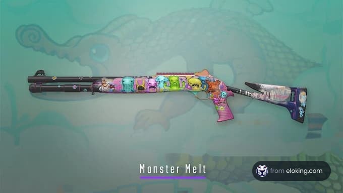 Colorful anime themed shotgun with monster designs