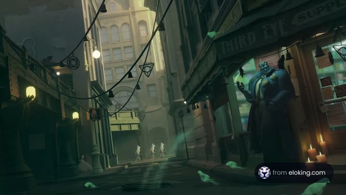 Eine mystische Gasse in einer Stadt voller Geister.