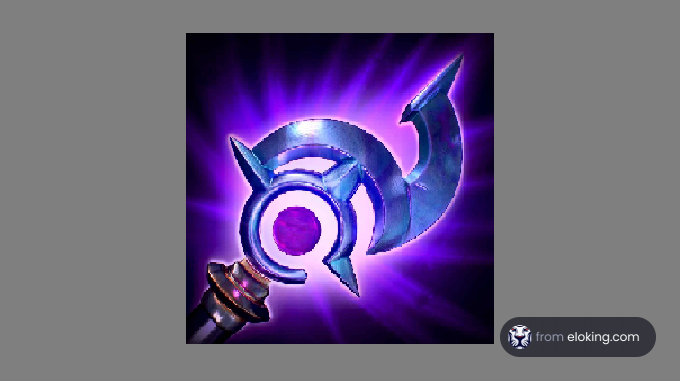 Glowing mystical energy blade with purple aura