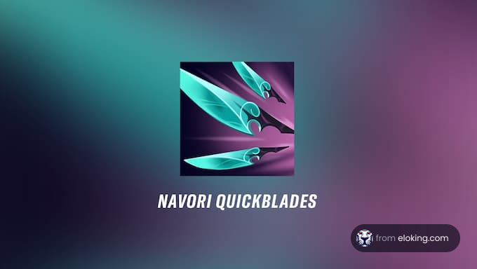 Illustration of Navori Quickblades, mystical glowing weapons