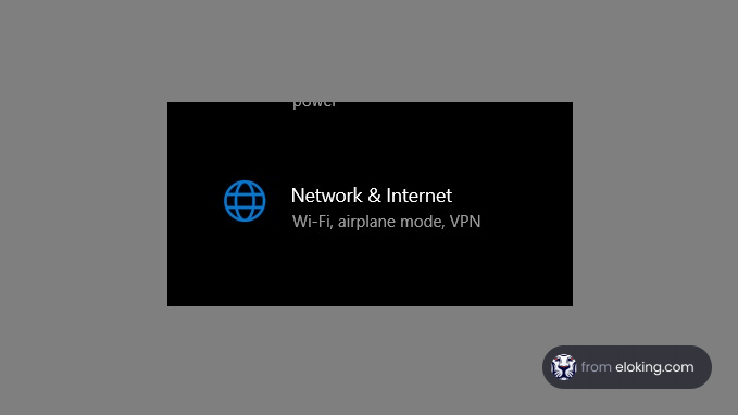 Screenshot of network and internet settings including Wi-Fi, airplane mode, and VPN options