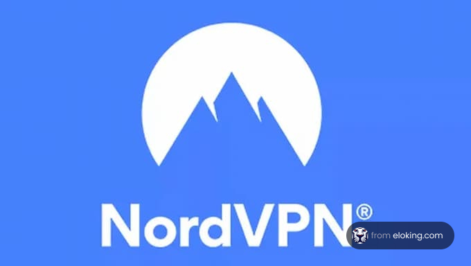 NordVPN logo on a blue background