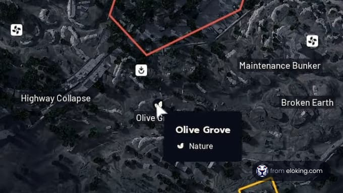 Carte montrant l'Olivier dans la nature