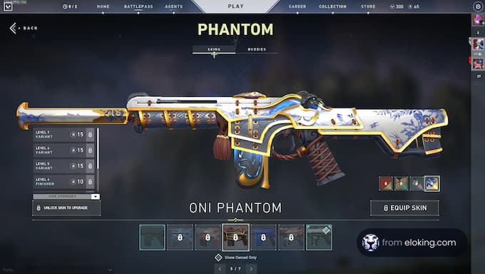 Oni Phantom skin from Valorant game interface