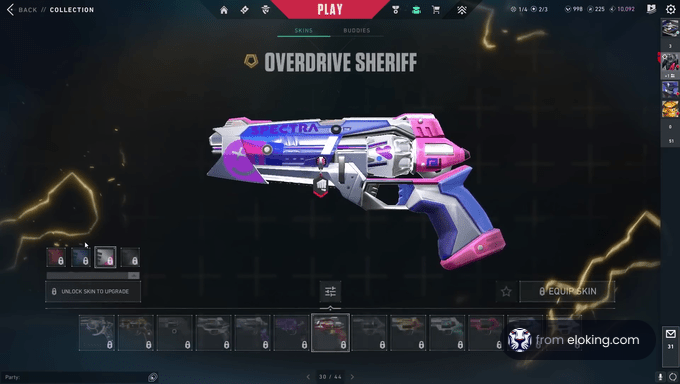 Overdrive Sheriff skin in a gaming interface