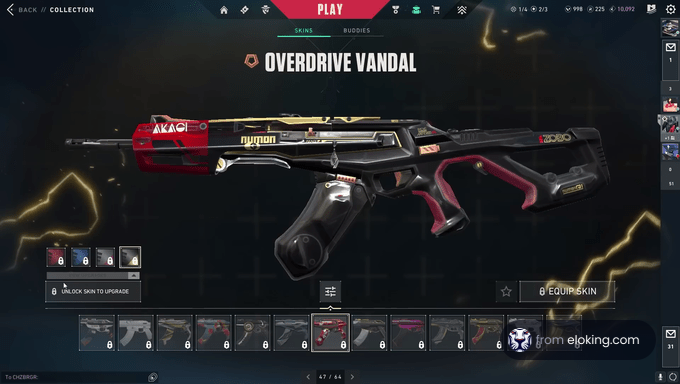Detailed image of Overdrive Vandal weapon skin in game