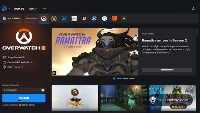 Screenshot of Overwatch 2 game interface highlighting new hero Ramattra