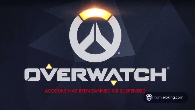 Overwatch logo with a notification of a banned or suspended account